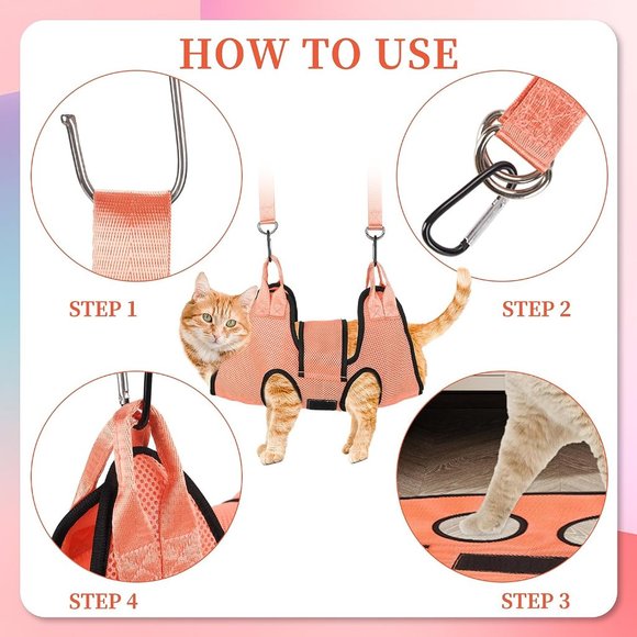 Dog/Cat Grooming Hammock, Pet Grooming Hammock with Security Strap - Picture 8 of 8